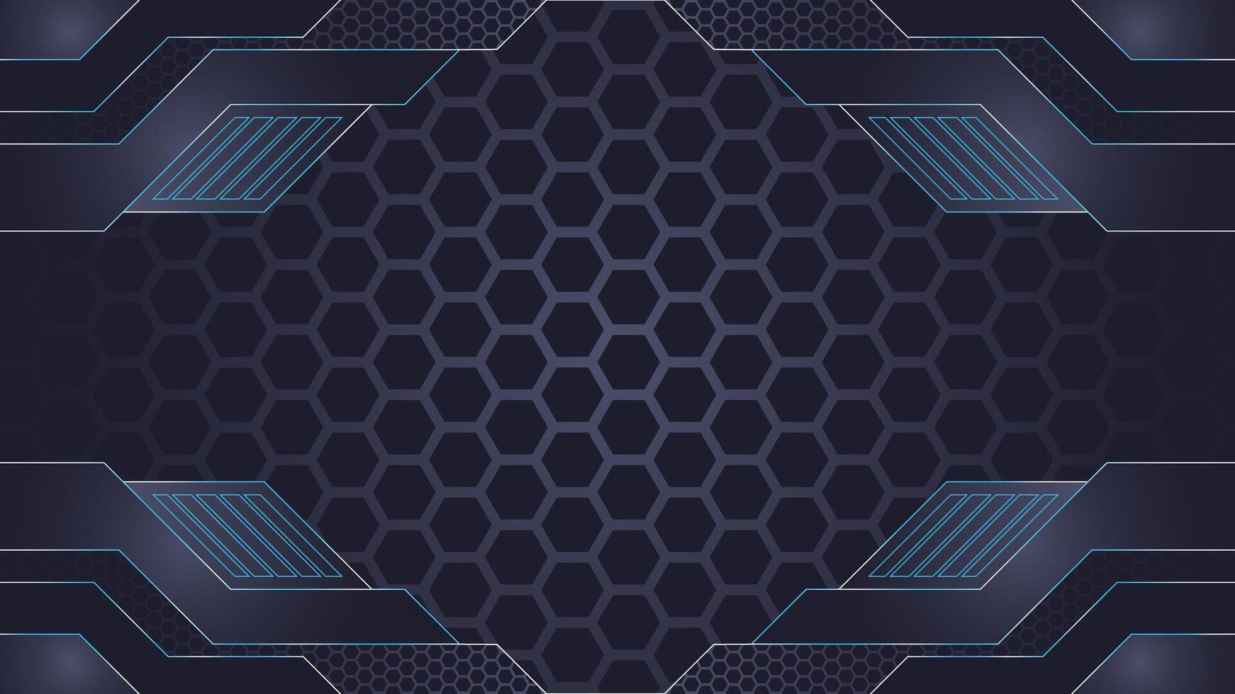 oscuro futurista tecnología antecedentes presentando un geométrico hexágono modelo con moderno digital elementos y limpiar líneas ideal para tecnología temas juego de azar interfaces ciber diseños y avanzado ui conceptos vector