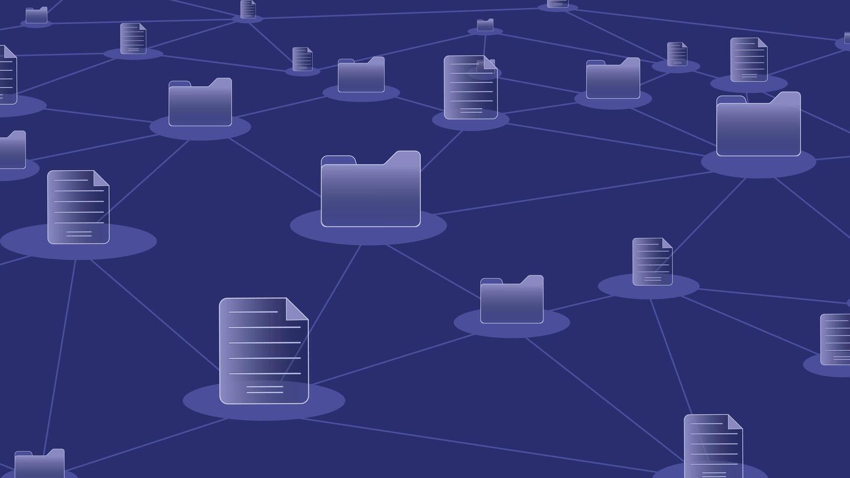 Digital folder network background featuring connected documents and data nodes symbolizing file sharing cloud storage communication information flow and technology driven data management systems vector