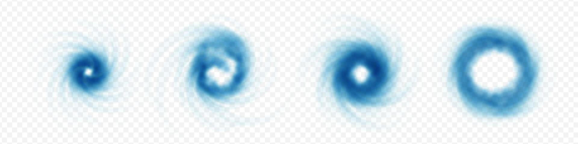 Wind swirl creates smooth air vortex with circular blue flow. Soft whirlpool motion curves through abstract space shaping clean texture. Rotation energy suction design fresh graphics motion vector