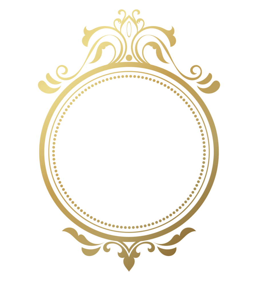 Vintage circle frame, decorative pattern for text, cards transparent background png