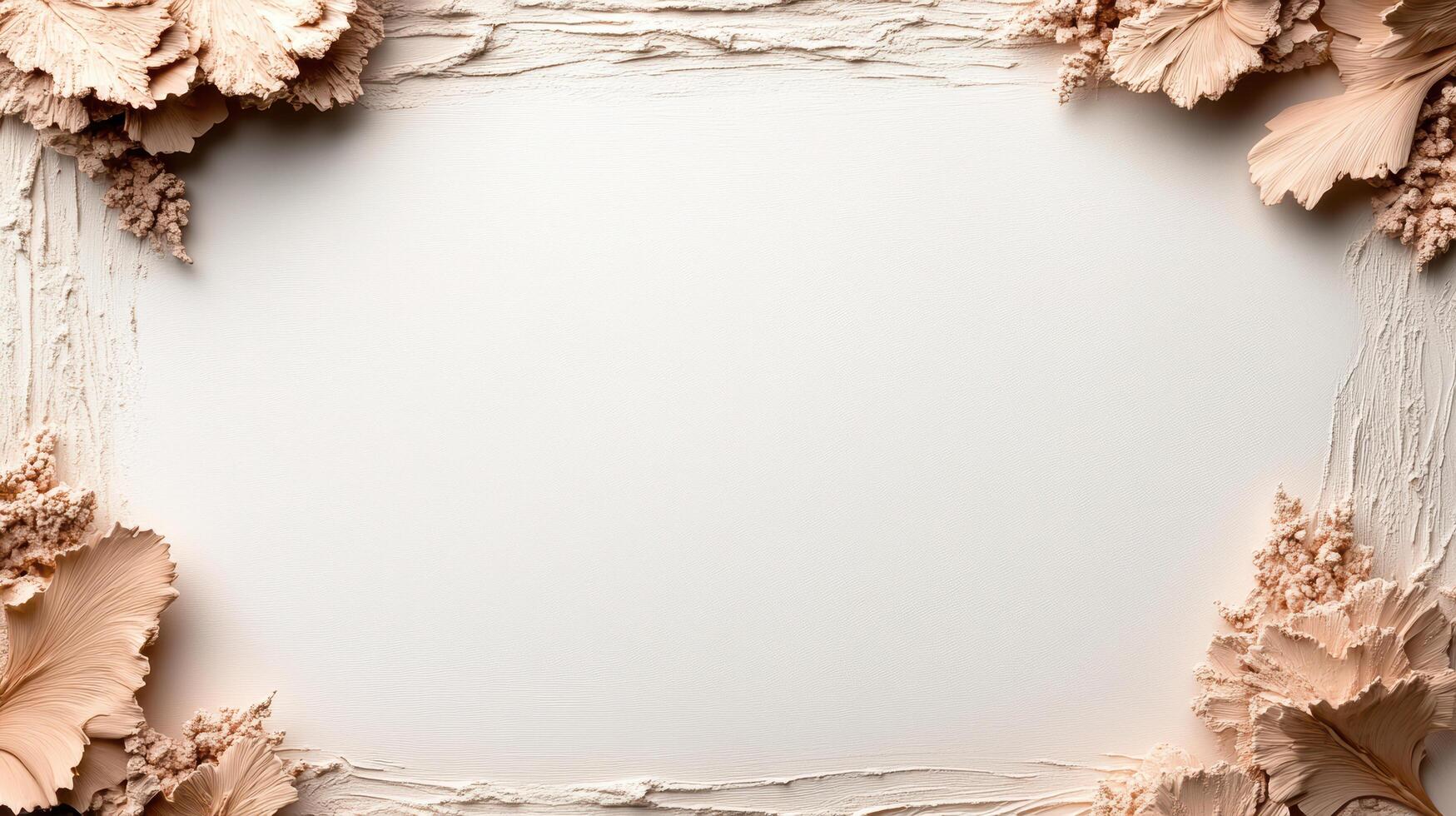 A white background with a square frame made of clay photo