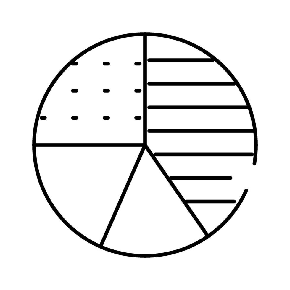 Pie chart diagram showing data analysis and statistics vector