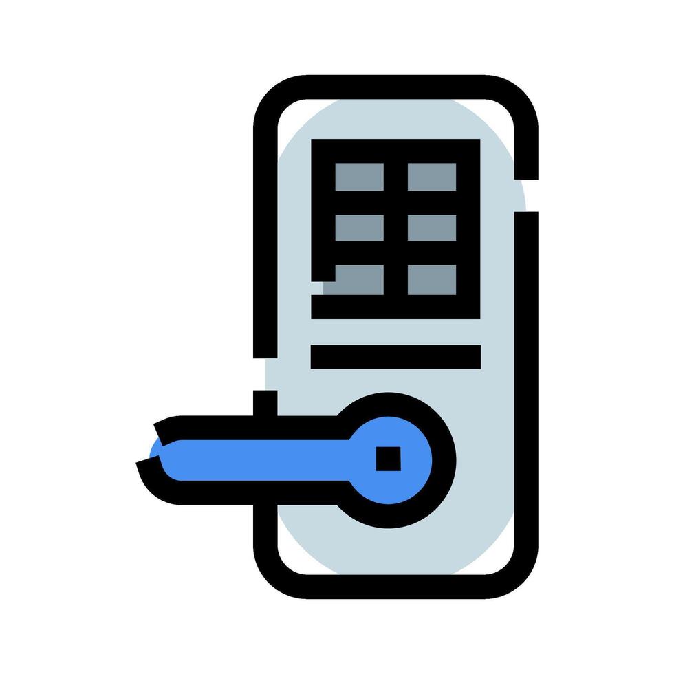 Smart digital door lock with keypad access security vector
