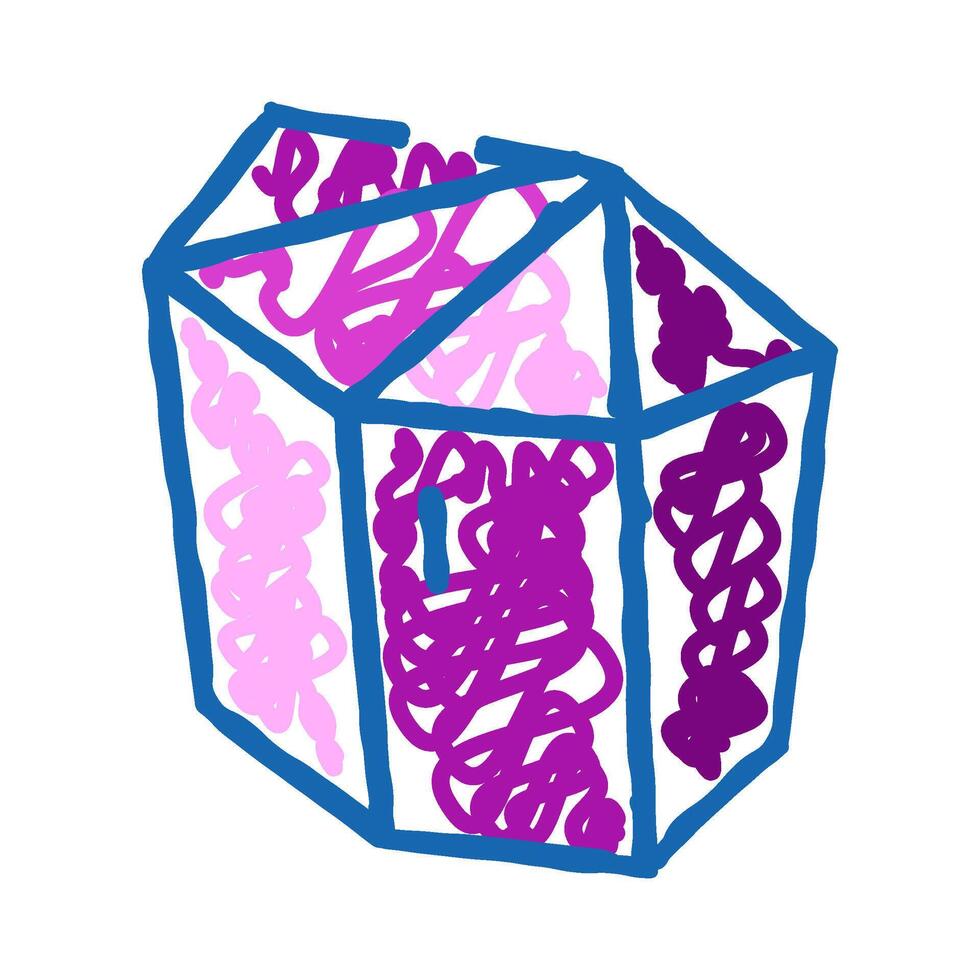 Colorful abstract drawing of geometric structure with patterns vector