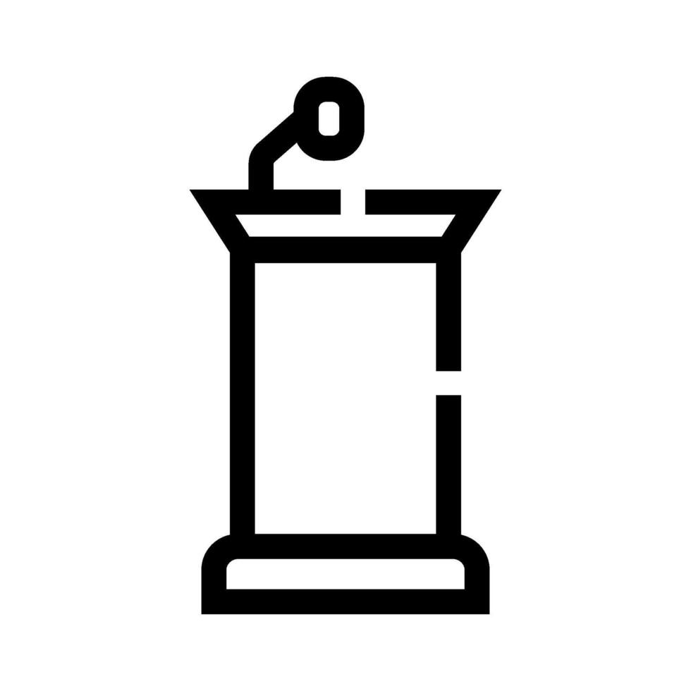 Lectern with microphone for public speaking presentation icon vector