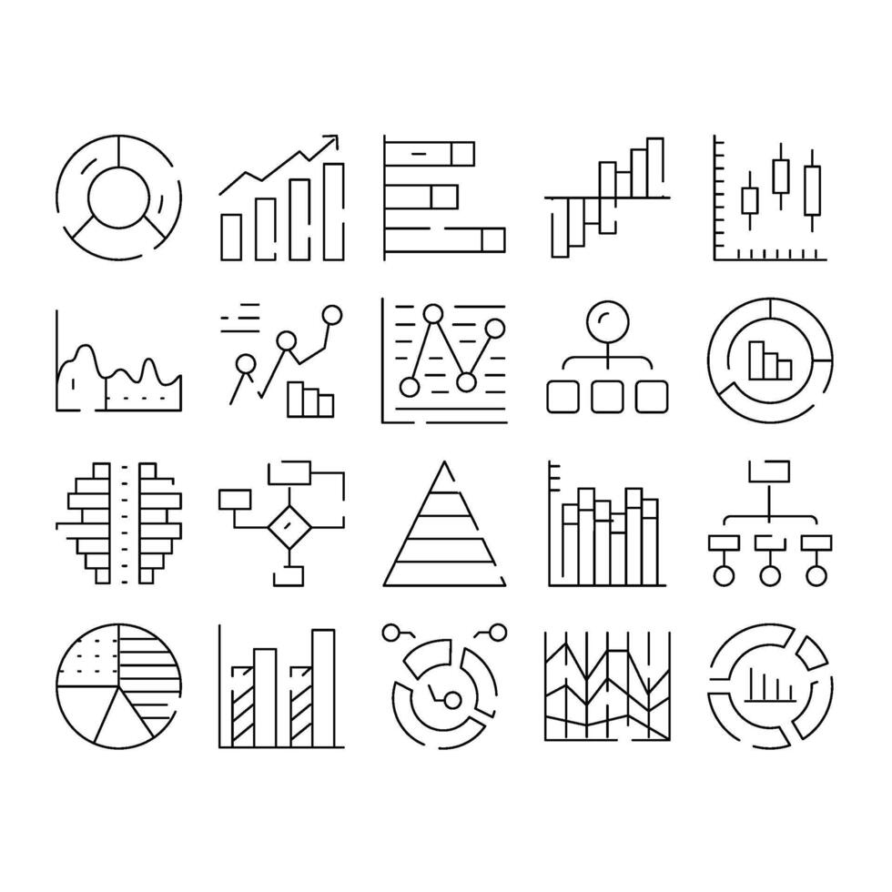 Data analysis visualization icon set collection 74521236 Vector Art at ...