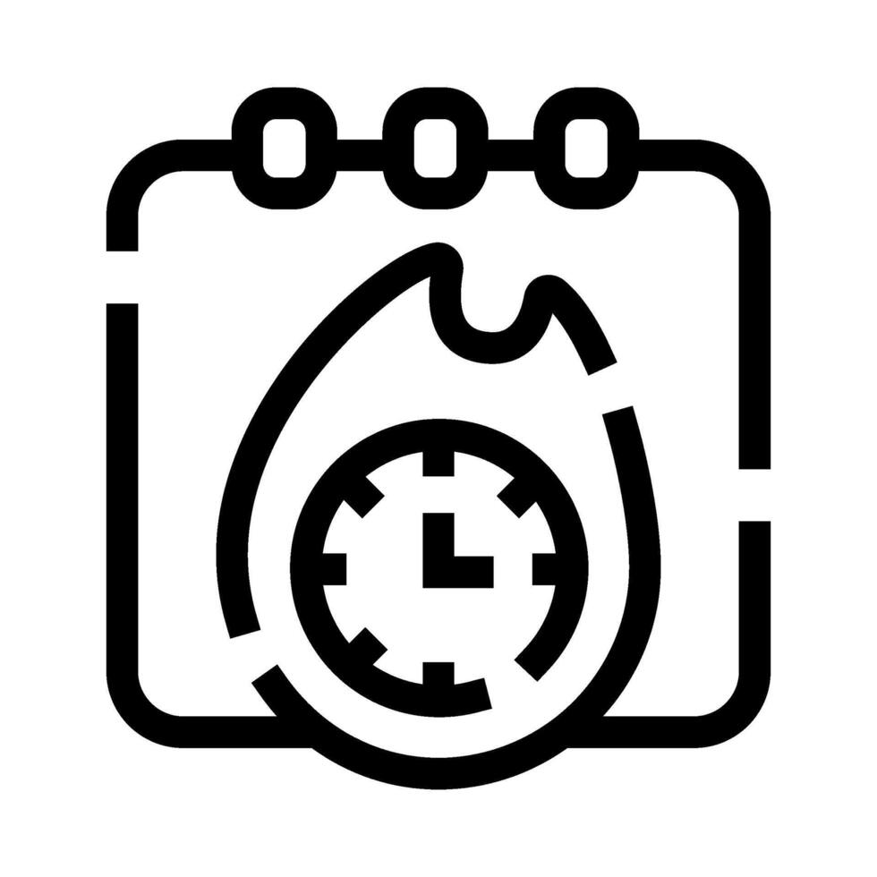 Deadline urgency icon with burning calendar and clock vector