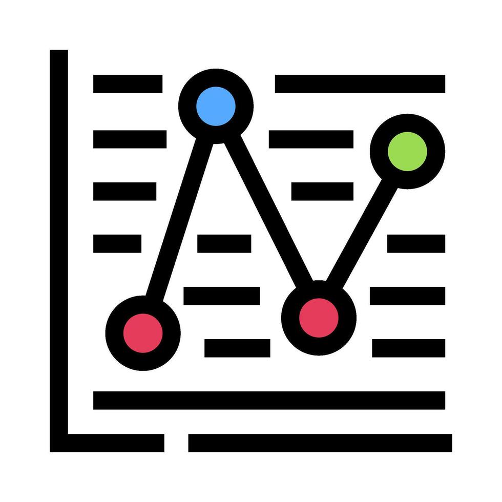 Data analytics line graph icon analyzing progress vector