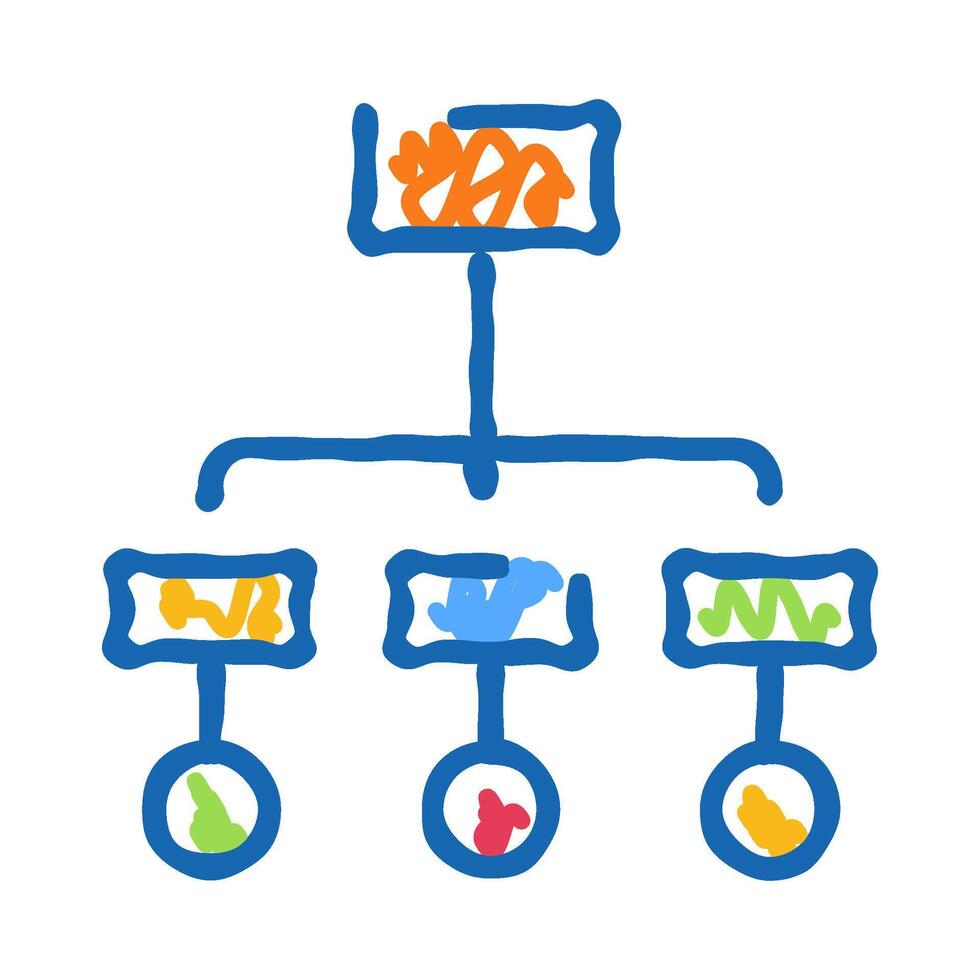 Abstract flowchart diagram illustrating data hierarchy and organization vector