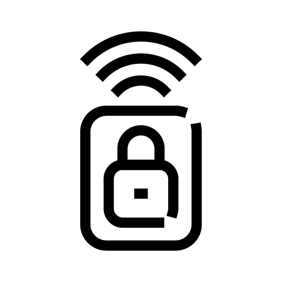 Remote car key sending wireless lock signal vector