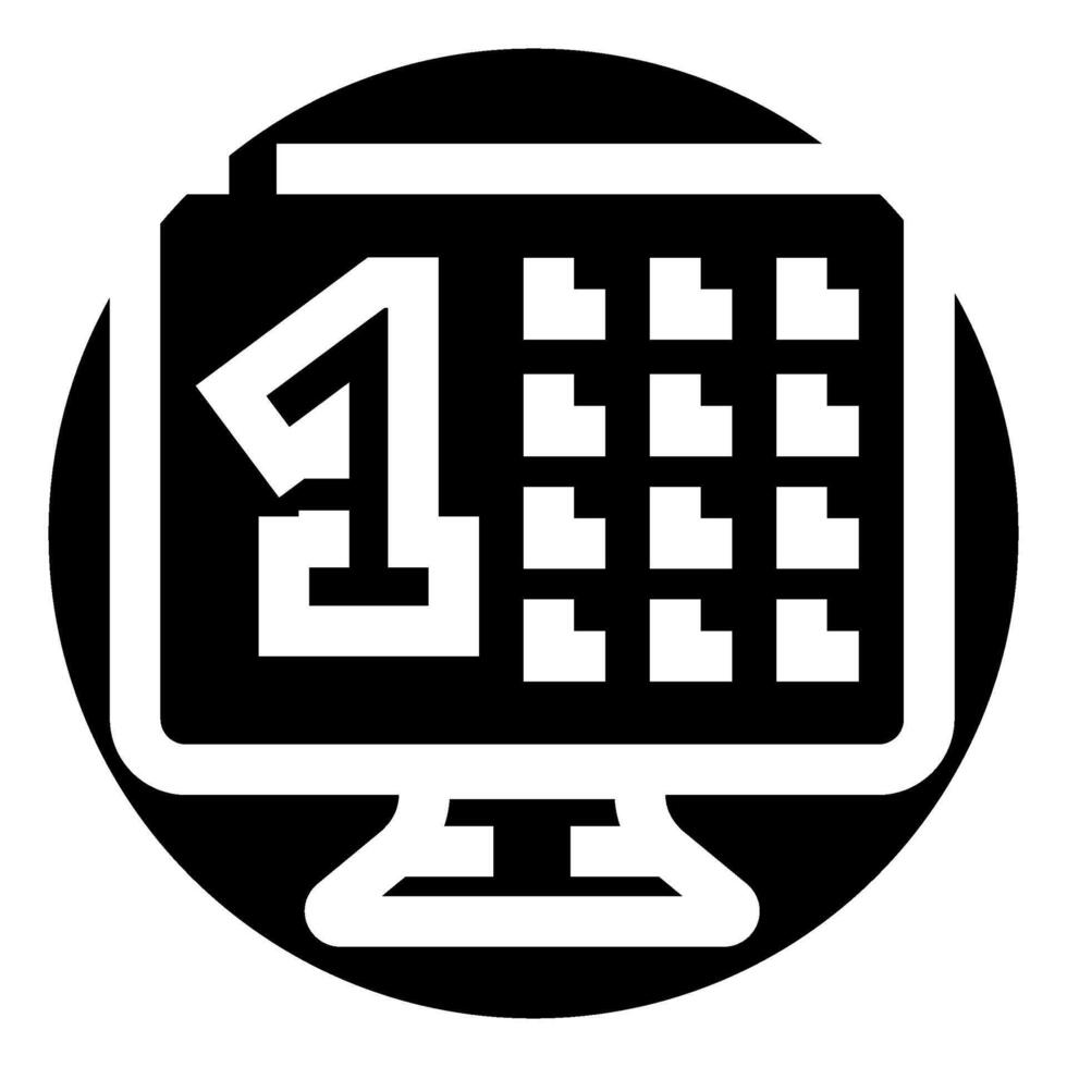 Digital calendar icon showing first day scheduling vector
