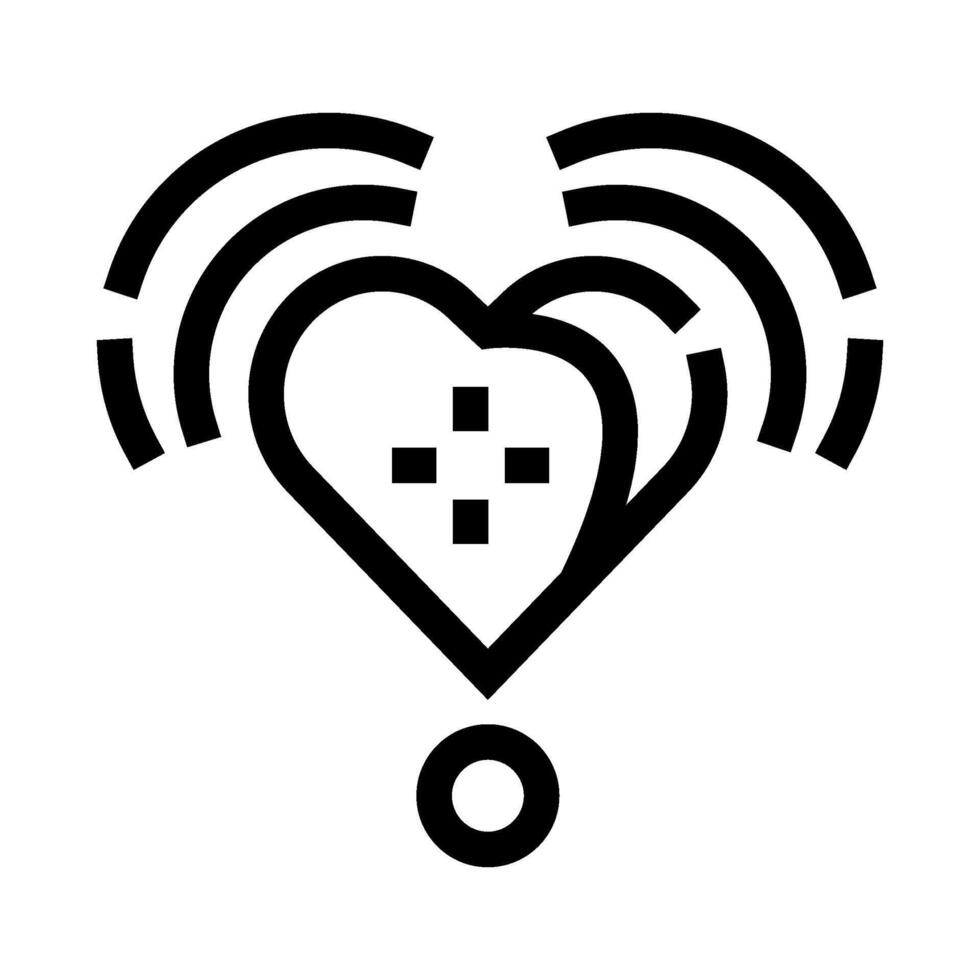 Heart shaped game controller radiating wireless internet signal vector