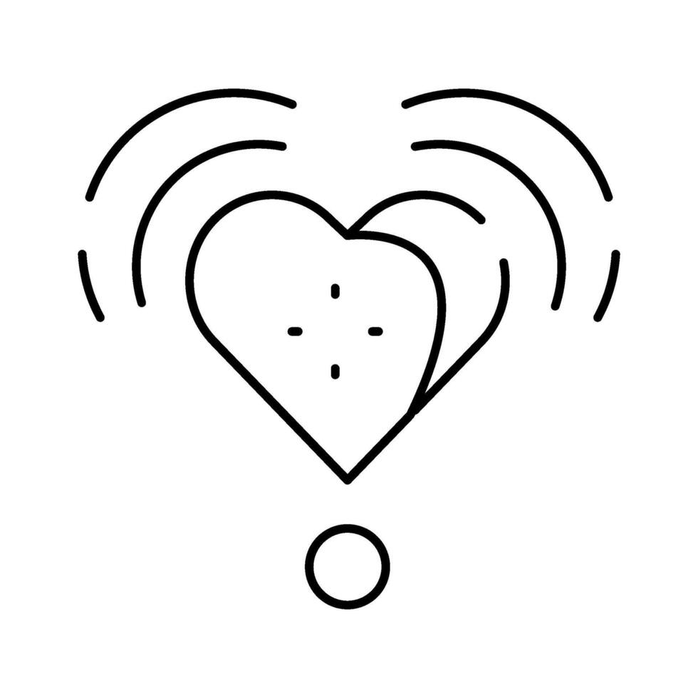Heart sending wireless signal for romantic connection concept vector