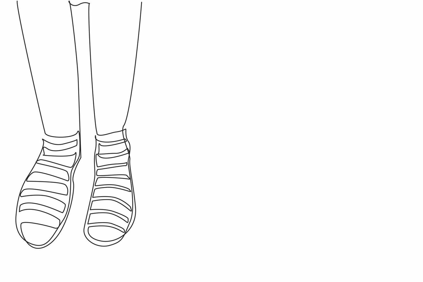 Single one line drawing different stripes between right and left. Comfort comes first, differences are a matter of taste. Colorful socks. Anti Bullying Day. Continuous line design illustration vector