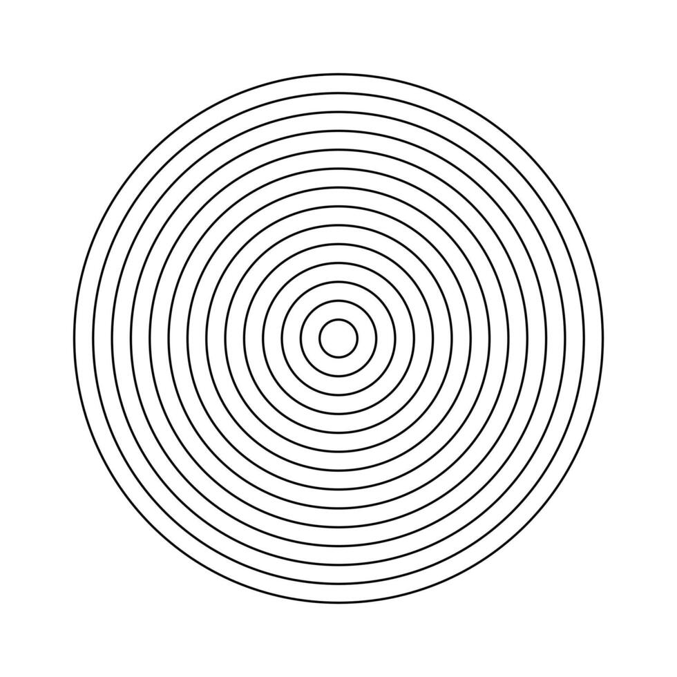 Polar grid of 13 concentric circles. Blank polar graph paper. Circle diagram divided on thirteen equal segments. Wheel of life, habits tracker. Simple coaching tool for visualizing. vector