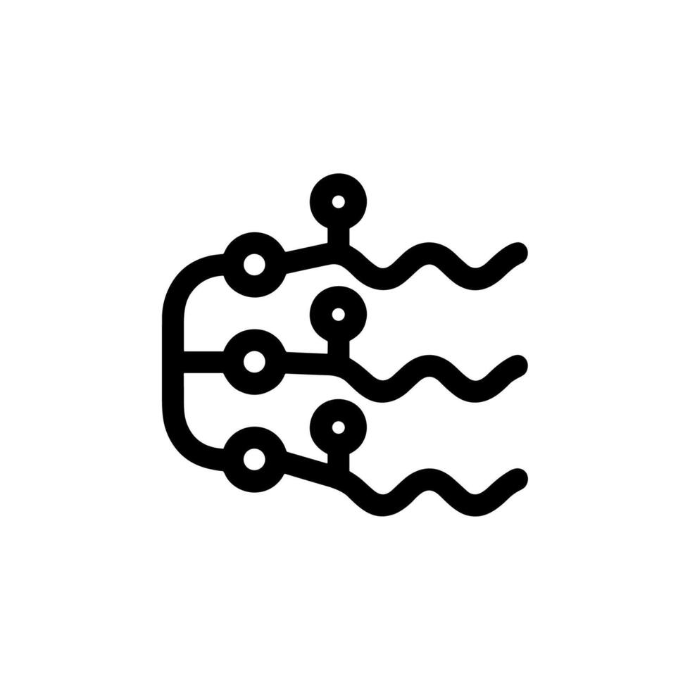 Simple Outline Neural Network Connection Neuron System Node Line Icon vector