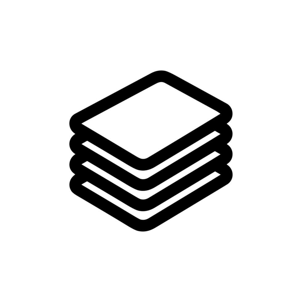 Simple Outline Stack Document Icon Shape for Business and Design vector