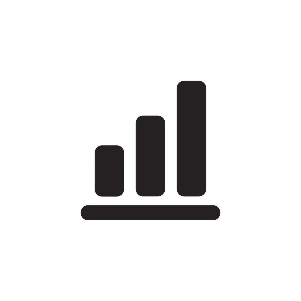 Simple Bold Bar Graph Sign Shape Icon for Data Presentation vector