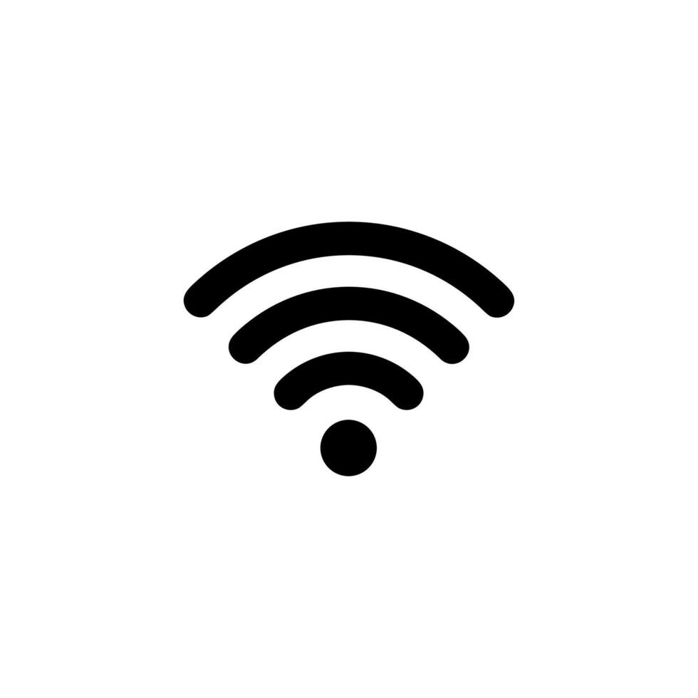 Simple Line Style Wireless Wifi Connection Signal Strength Symbol Icon vector
