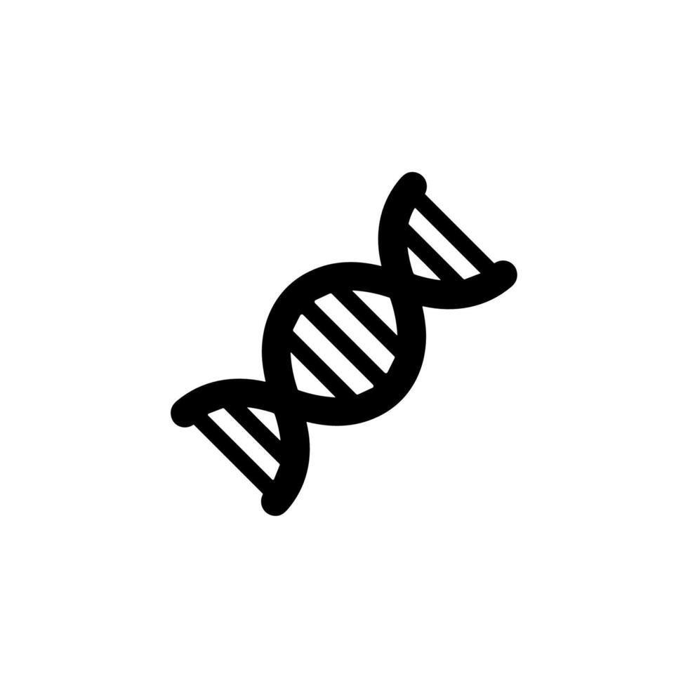 Simple Line Style DNA Strand Double Helix Structure Science Icon vector