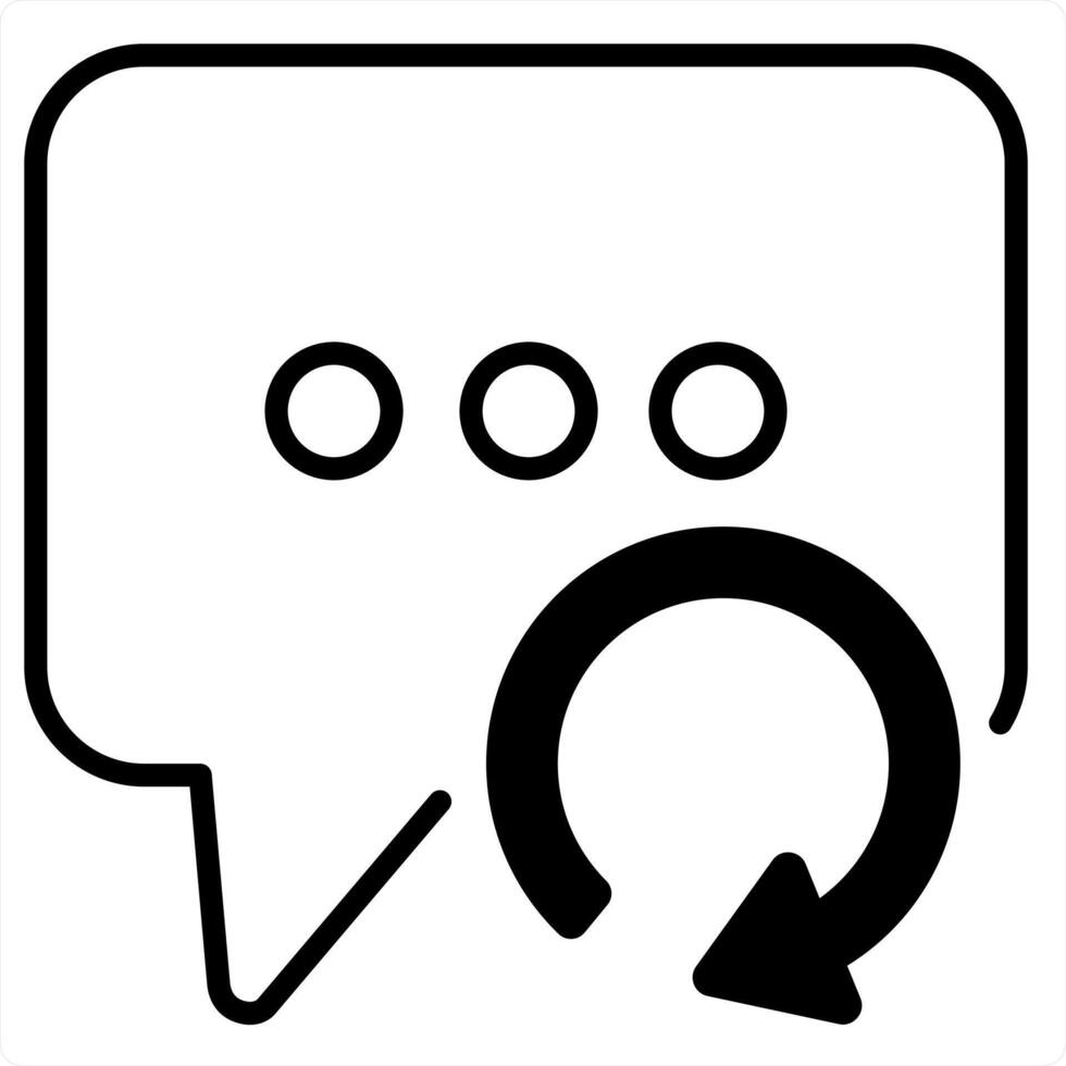 Update Message and chat icon concept in black line color vector