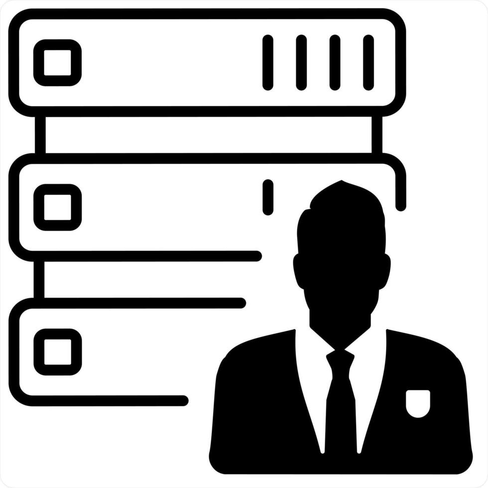 Server and hosting icon concept in black line color vector