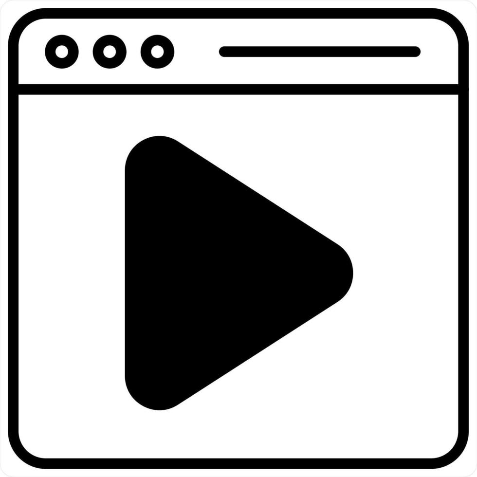 Web Browser and sound icon concept in black line color vector