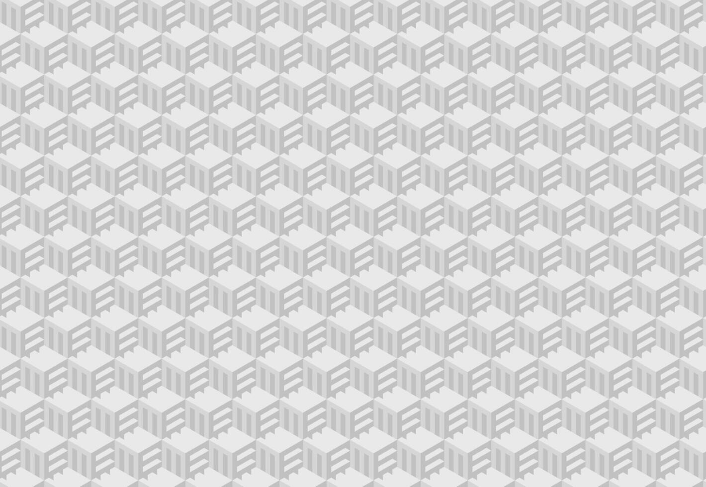 Abstract grayscale isometric pattern. Repeating geometric design evokes concepts of structure, organization, and efficiency. vector