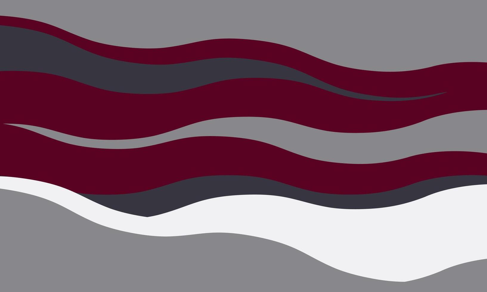 Abstract wavy stripes in burgundy, gray, and white create a dynamic and stylish design. Perfect for backgrounds, website headers, or textile patterns. vector