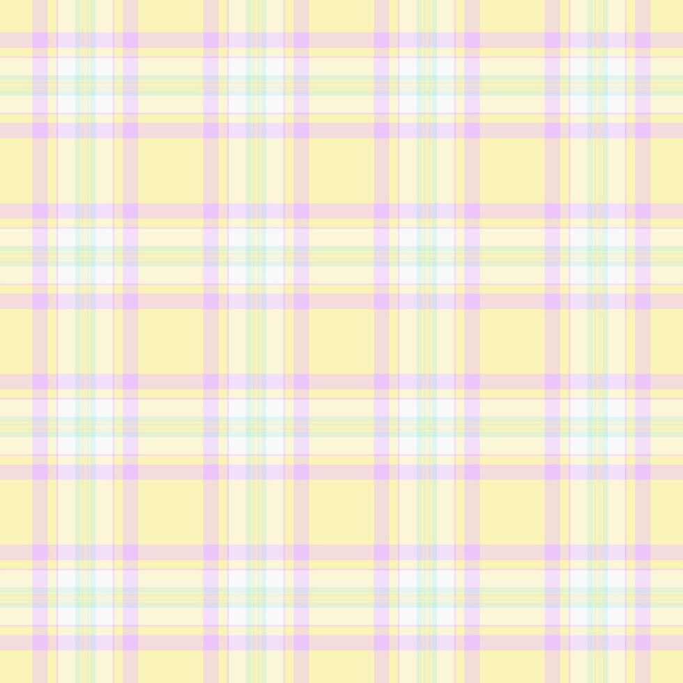 Delicate pastel plaid pattern, a harmonious blend of colors. Ideal for backgrounds, textiles, design projects adding a touch of subtle elegance. vector