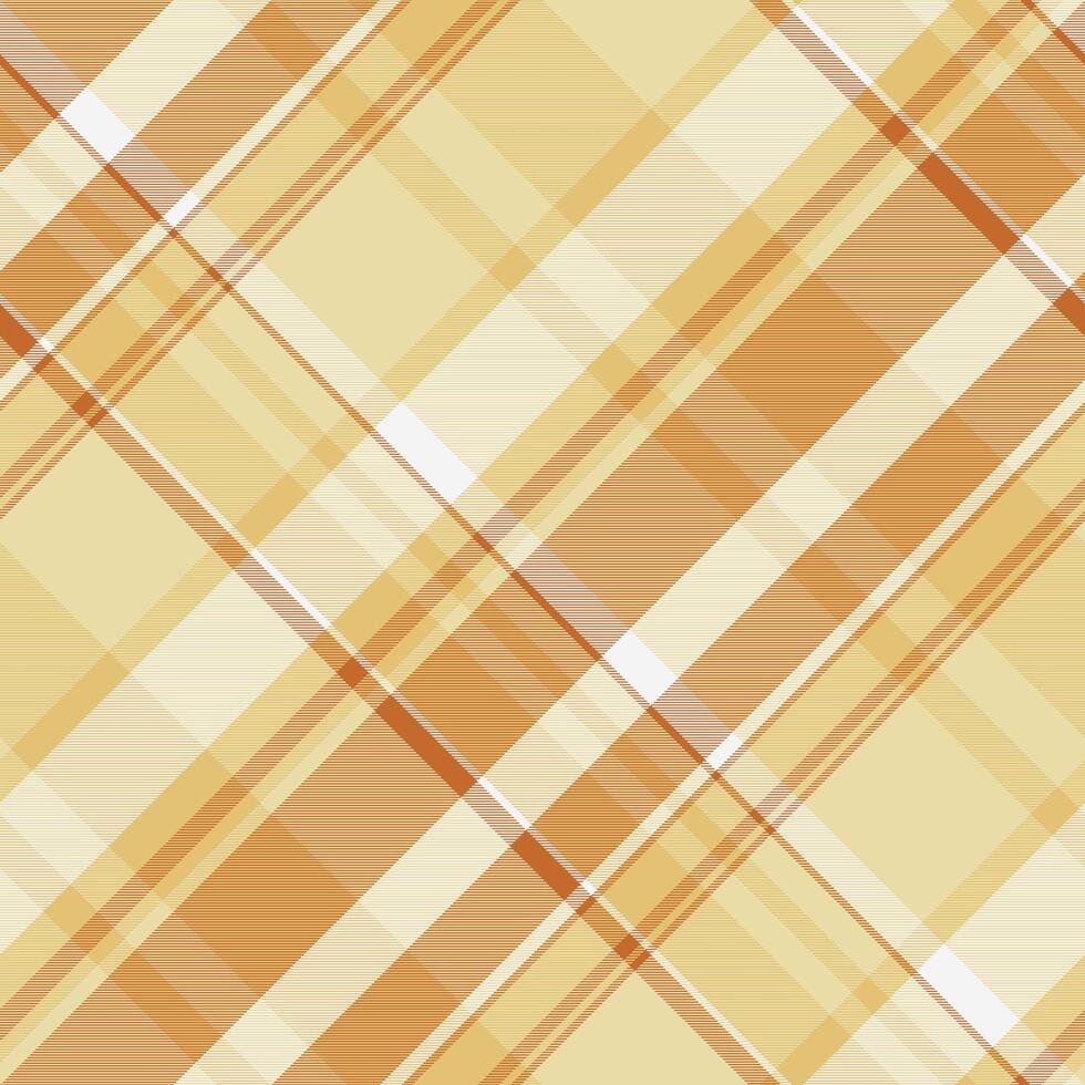 Classic plaid pattern in warm, inviting tones of gold and orange. Creates a sense of comfort, perfect for backgrounds, textiles, or design projects needing subtle texture. vector