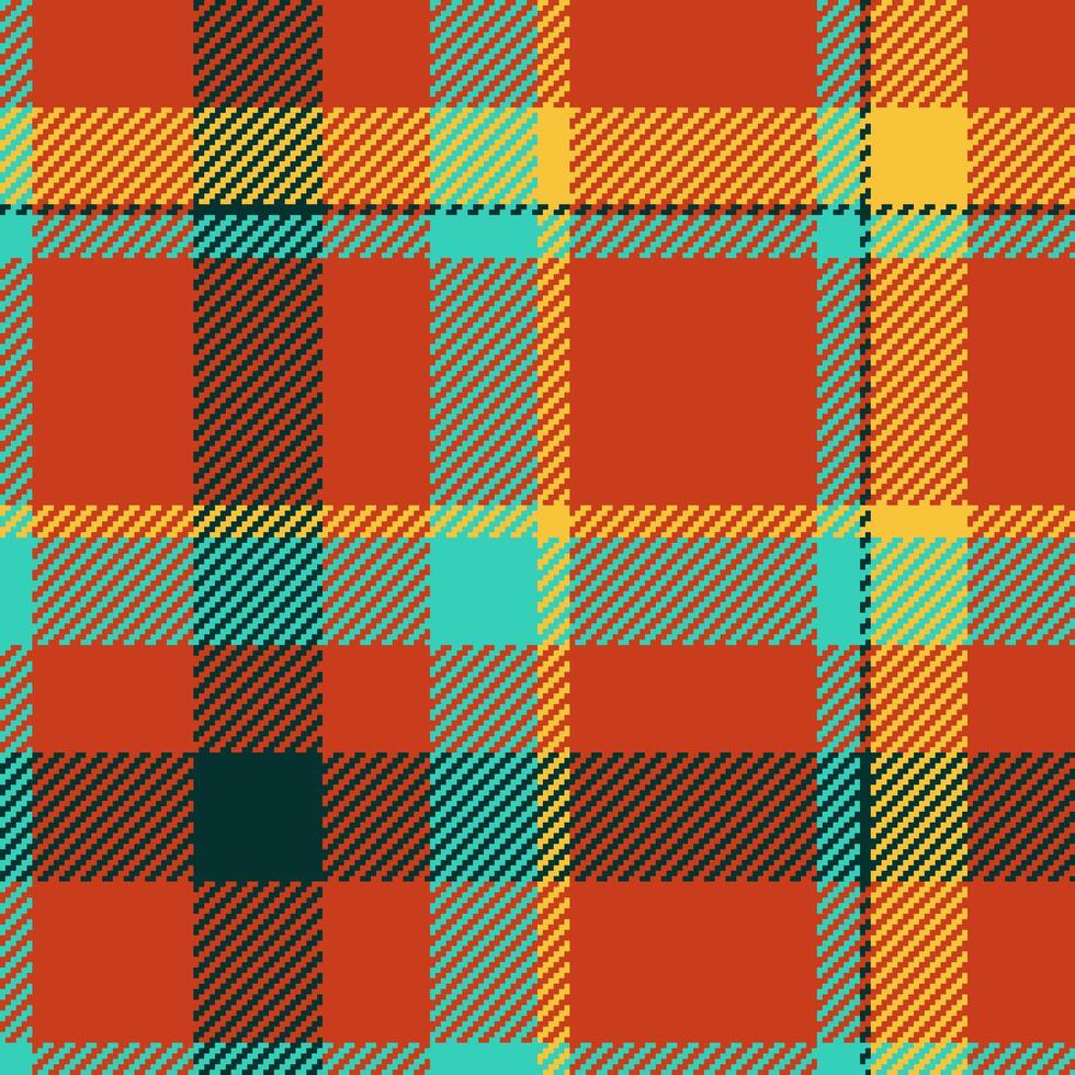 Vibrant tartan pattern with a cozy, textured feel. Ideal for backgrounds, textiles, and designs needing warmth and a touch of classic style. Versatile graphic. vector