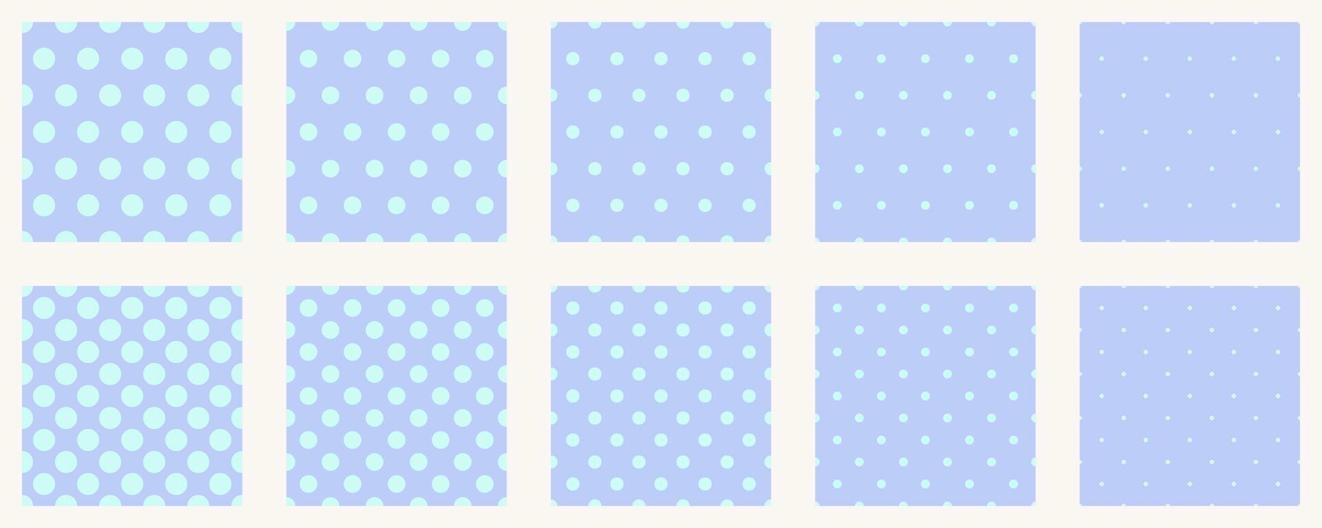 Set polka dot seamles pattern. Simple background for web or print. Abstract surface. vector