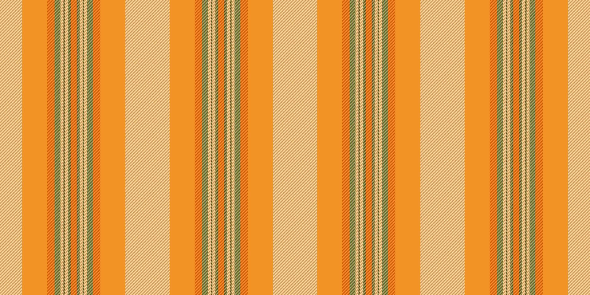 Oriental textile fabric pattern, handmade texture stripe . Ltraight vertical seamless background lines in carrot orange and light colors. vector