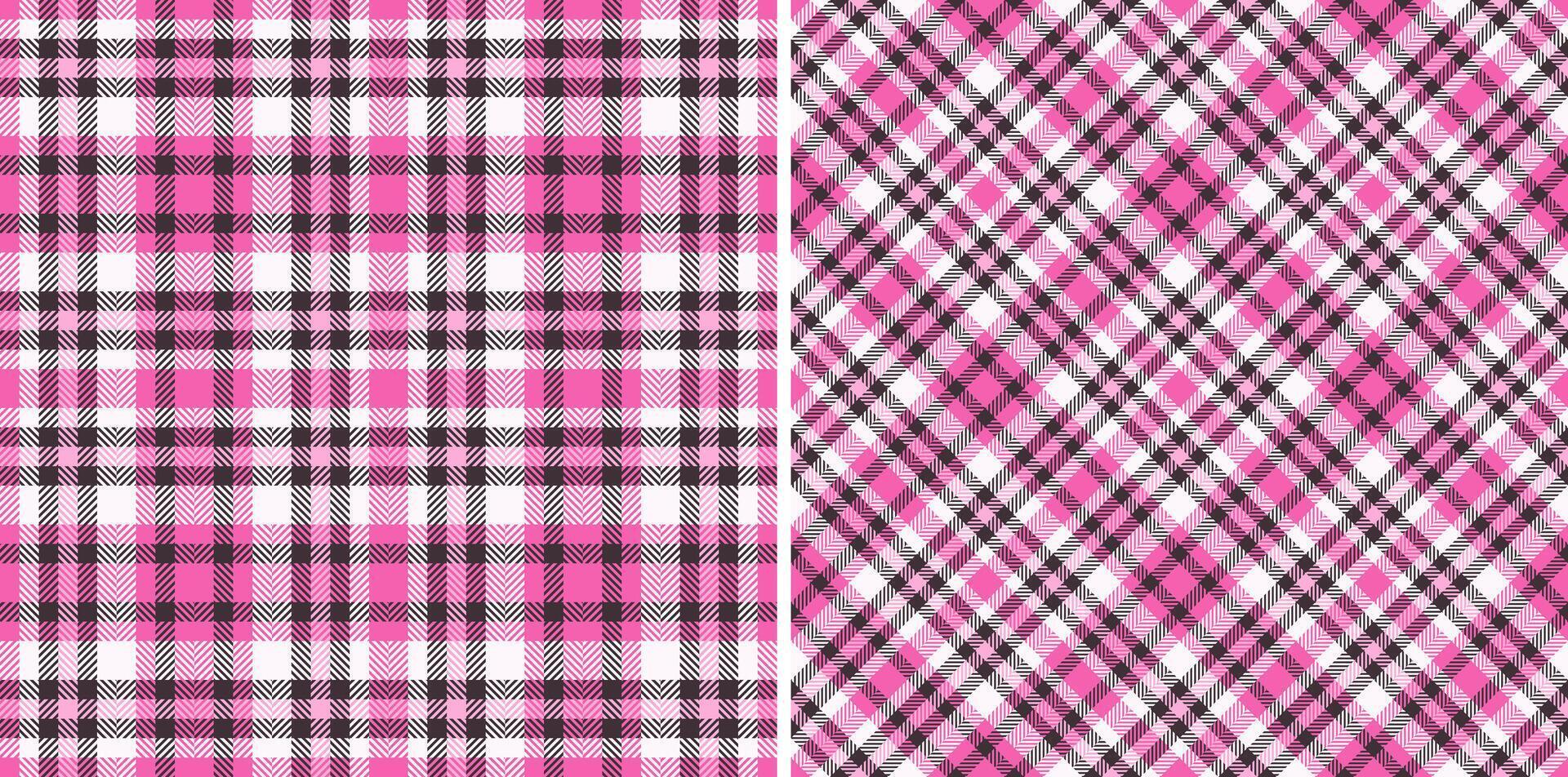 Seamless textile background of plaid texture with a fabric check pattern tartan. Set in wedding colors of messy stripe art. vector