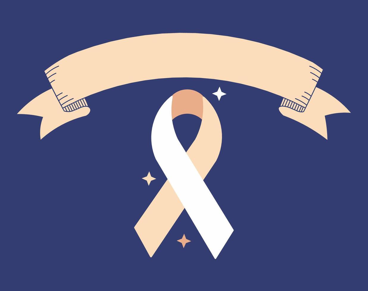 A pair of ribbon object clipart illustrations with two different shapes.one for framing text and one symbolizing solidarity and awareness. vector