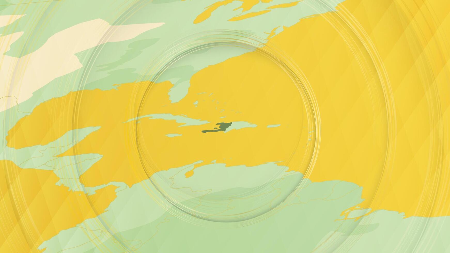 Abstract Map of Haiti and Surrounding Regions with Circular Patterns. vector