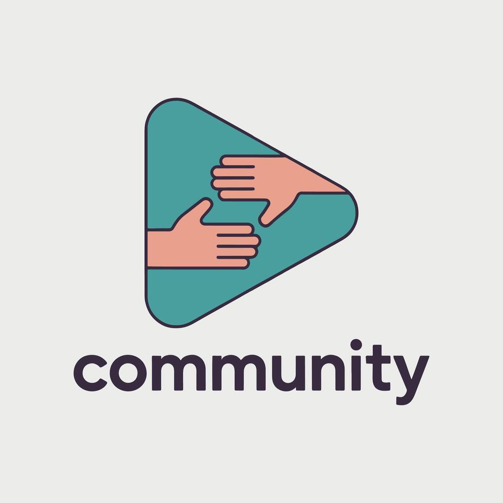 Supportive Community and Unity Symbol Featuring People and Family vector