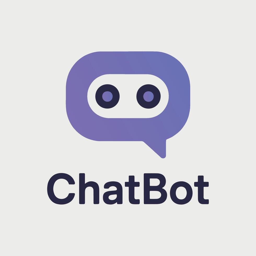 AI Chatbot Robot Head with Speech Bubble vector
