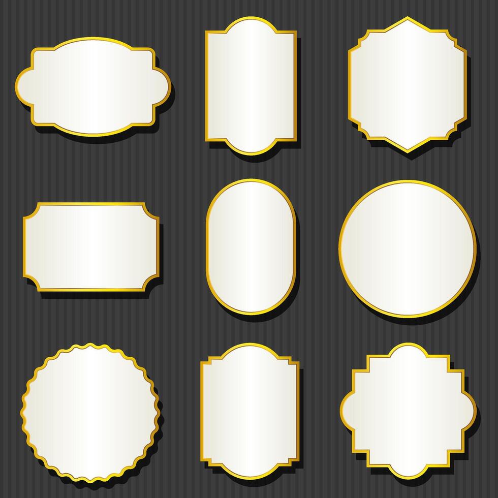 Collection of decorative blank labels vector