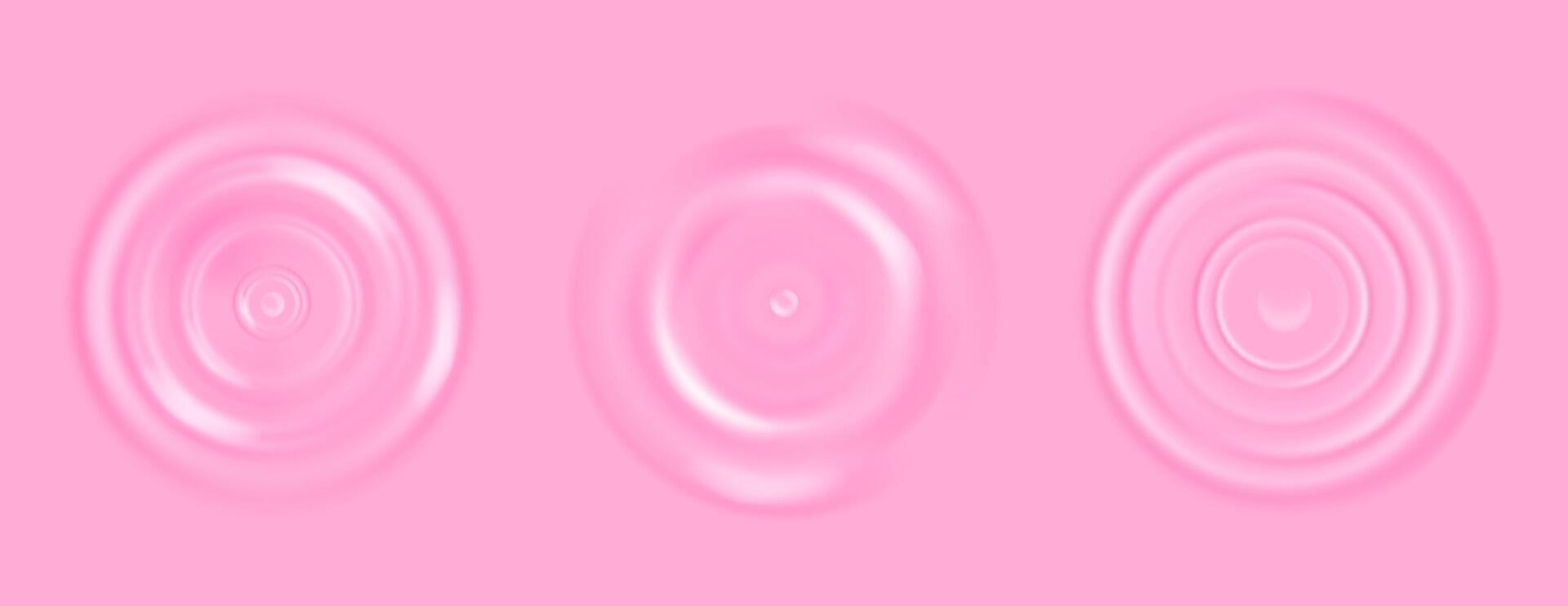 Pink yogurt splash with strawberry milk ripple and cream swirl on top. Creamy 3d effect and fruit wave for cosmetic or dairy background. Abstract pattern with texture . Liquid pudding or mousse vector