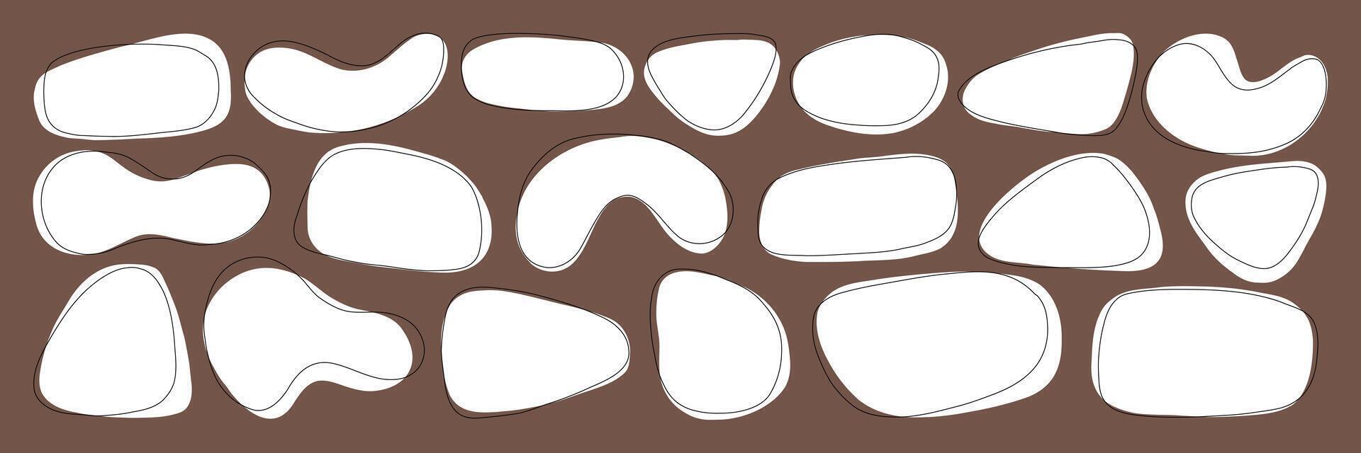 White Organic Soft Blob Amoeba Shape for Text with Line Kit vector