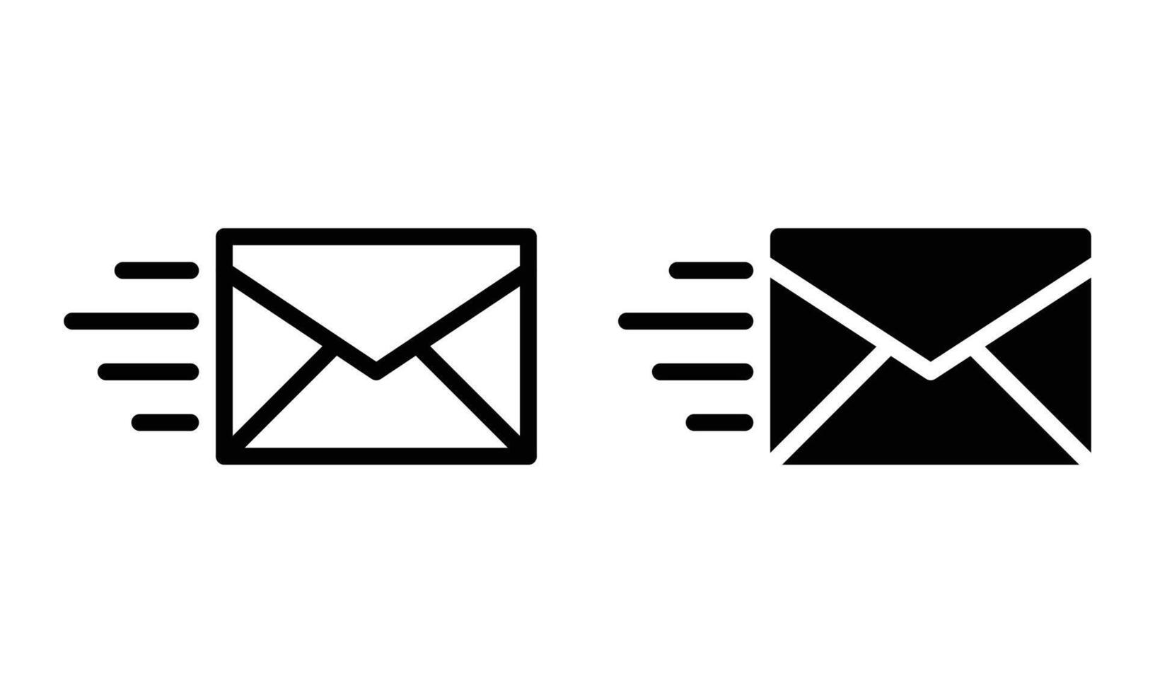 Send E-mail Icon with Outline and Glyph Style vector