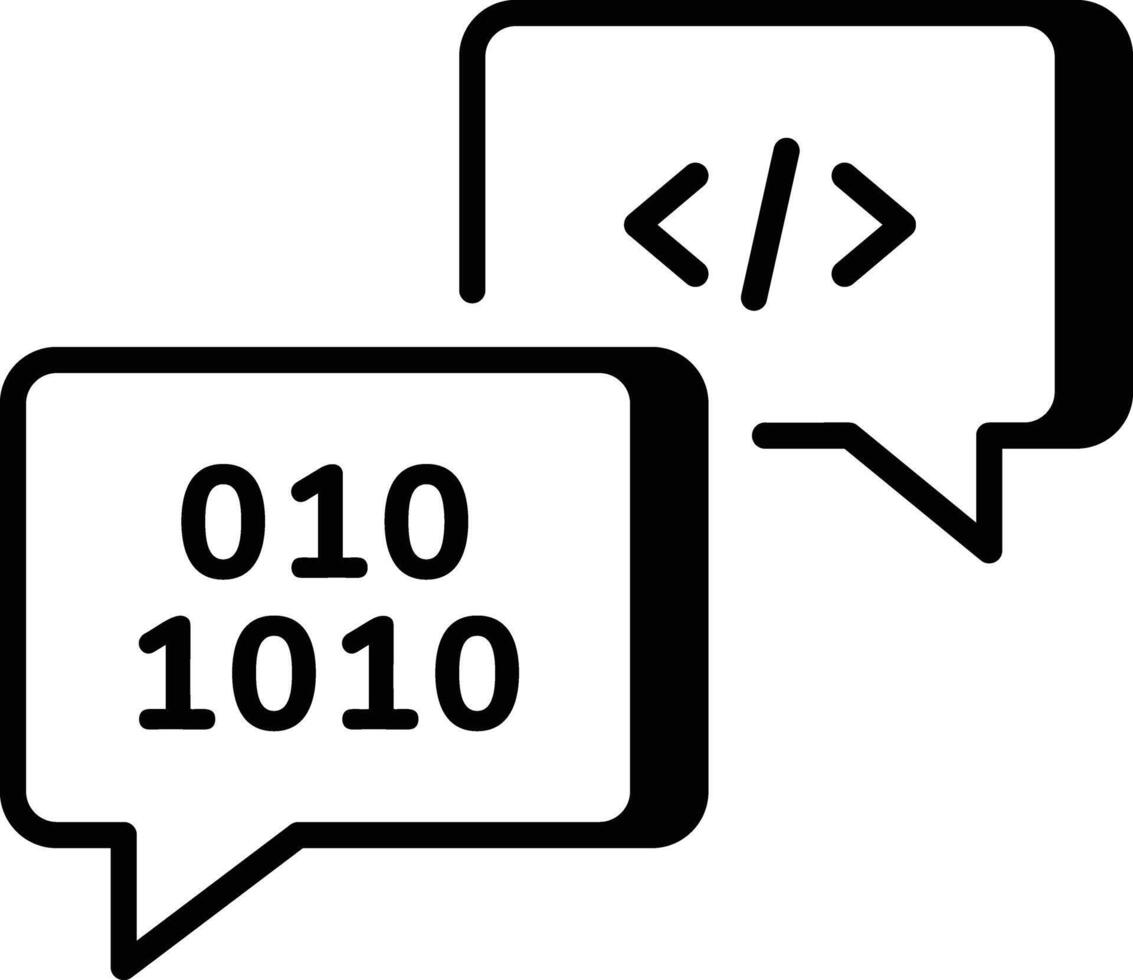 An outline style icon depicting web language vector