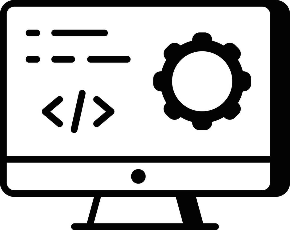 An outline style icon depicting web development vector