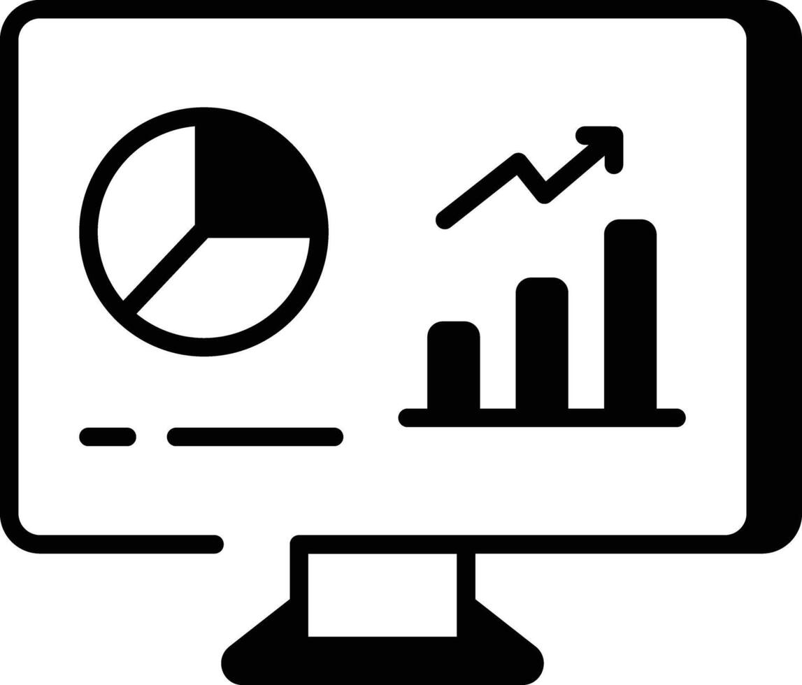 A linear style icon representing monitoring dashboard vector