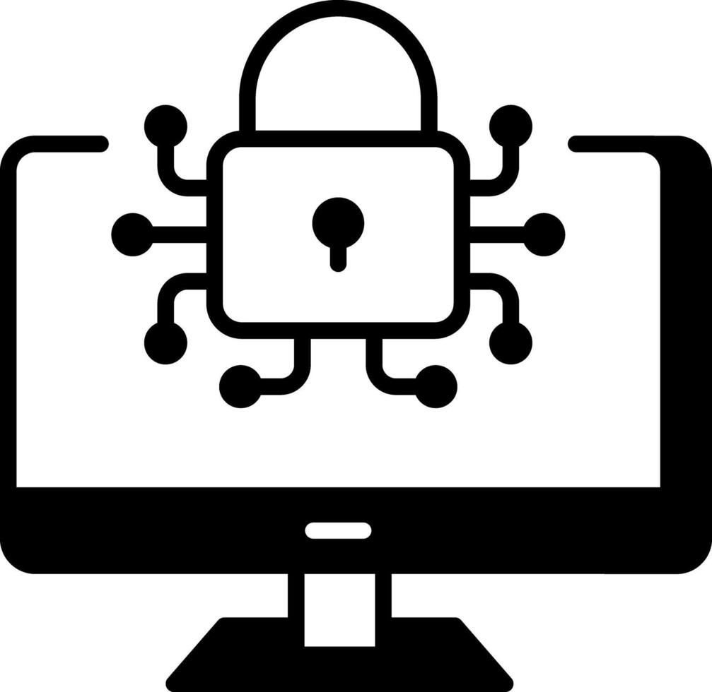 un lineal estilo icono representando sistema seguridad vector