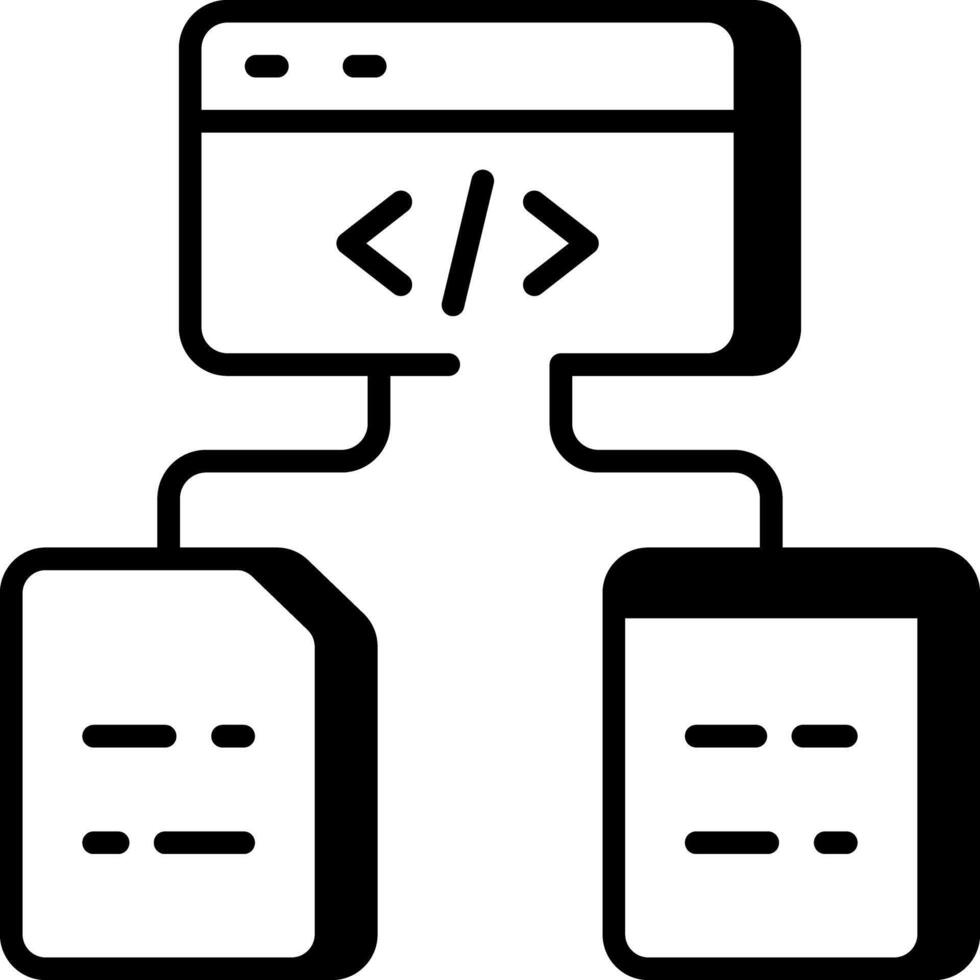 A line style icon showing framework vector