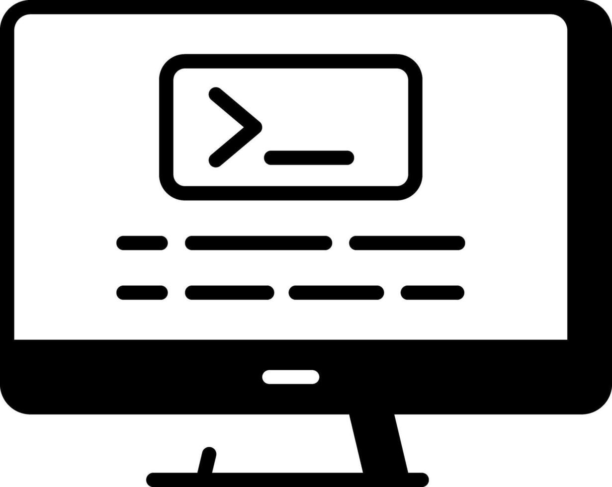 A line style icon showing code terminal vector