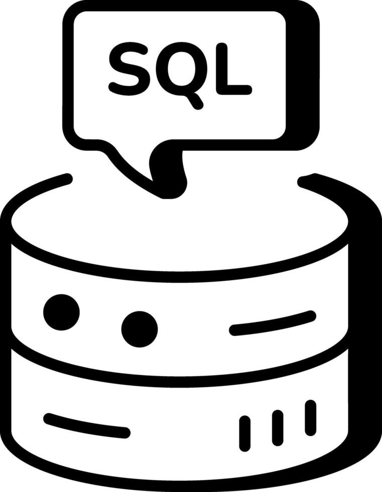 un lineal estilo icono representando sql base de datos vector